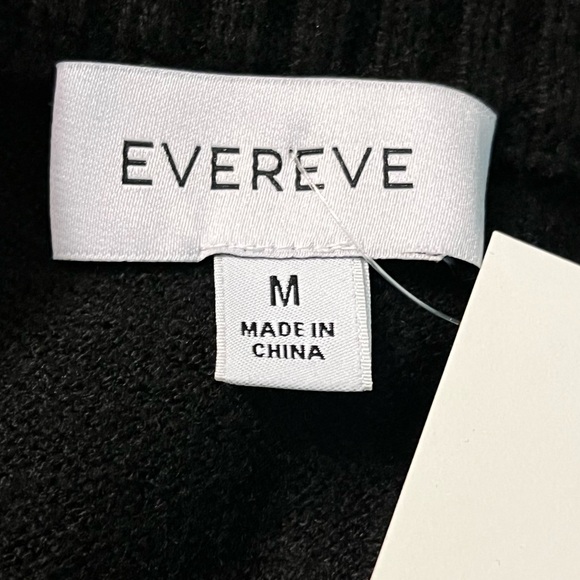 NEW Evereve Harlow Bomber Cardigan Medium Full Zip Faux Leather Panel Black - Picture 6 of 11